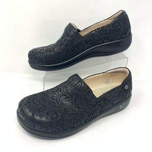 Alegria Black Embossed Clogs Size 43